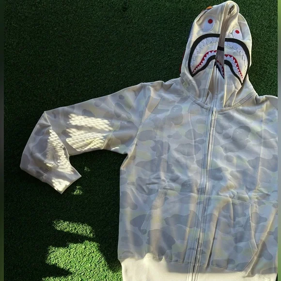Bape Double Hoodie Space Camo Shark Full Zip